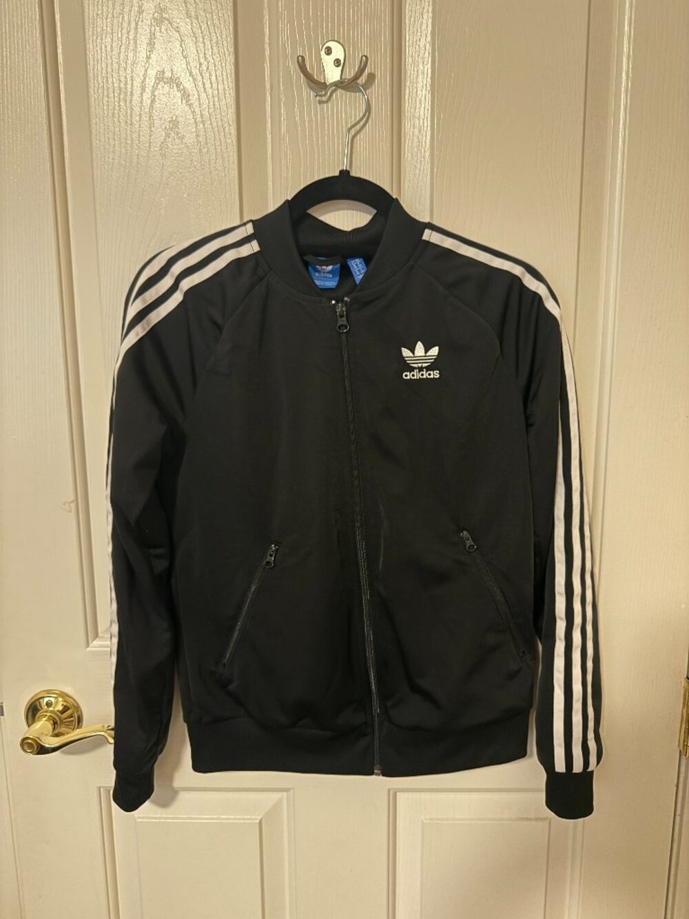 Adidas Originals Superstar Track Jacket Women's Size S Black White 3-Stripes